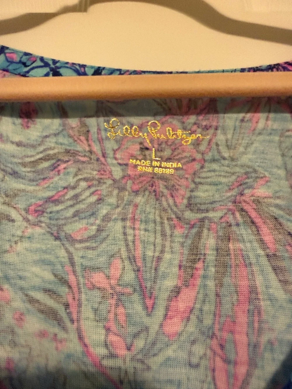 Blue Floral V-Neck Women’s Dress - Picture 2 of 6